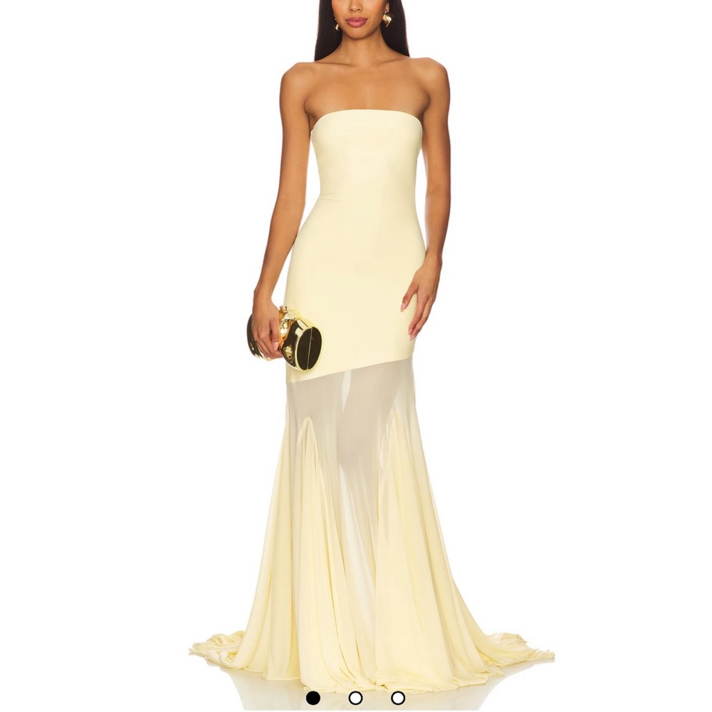 Strapless Cream Midi Mermaid Gown